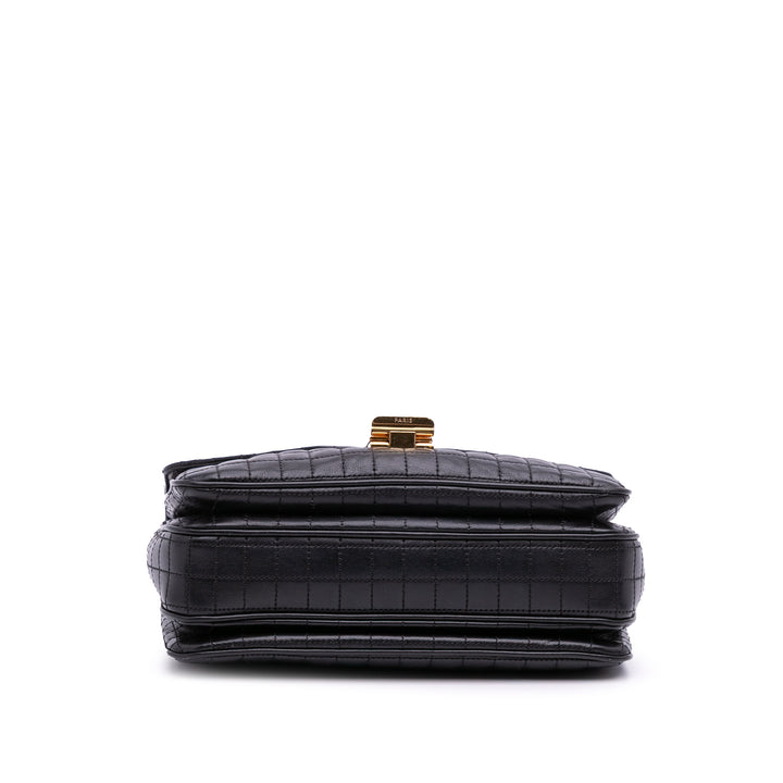 Medium Quilted Calfskin C Bag Black - Gaby Paris