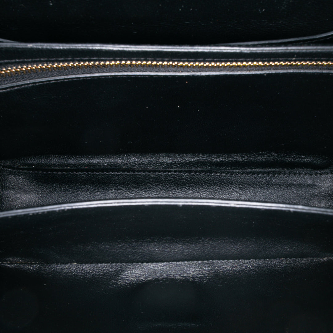 Medium Quilted Calfskin C Bag Black - Gaby Paris