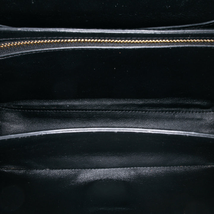 Medium Quilted Calfskin C Bag Black - Gaby Paris