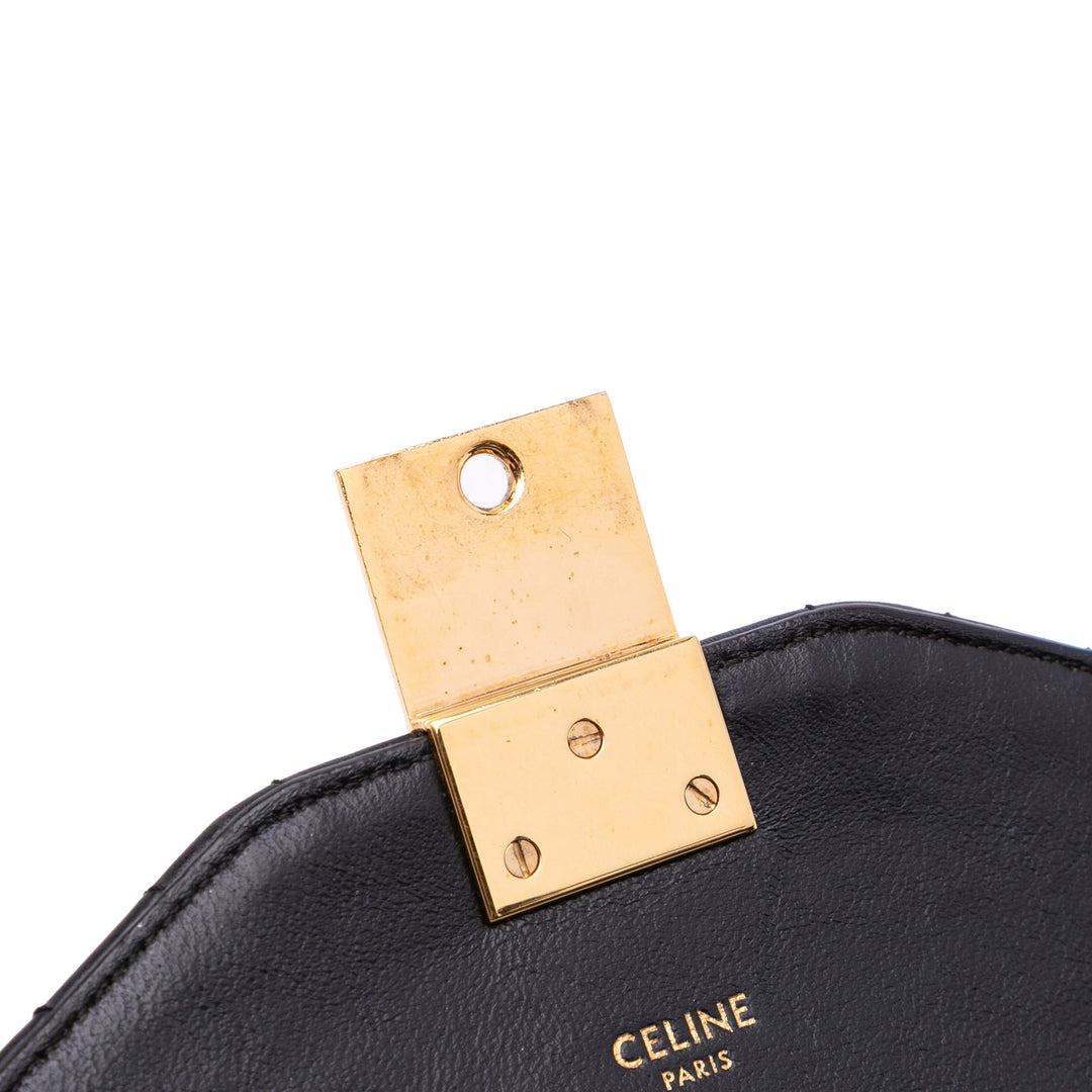 Medium Quilted Calfskin C Bag Black - Gaby Paris