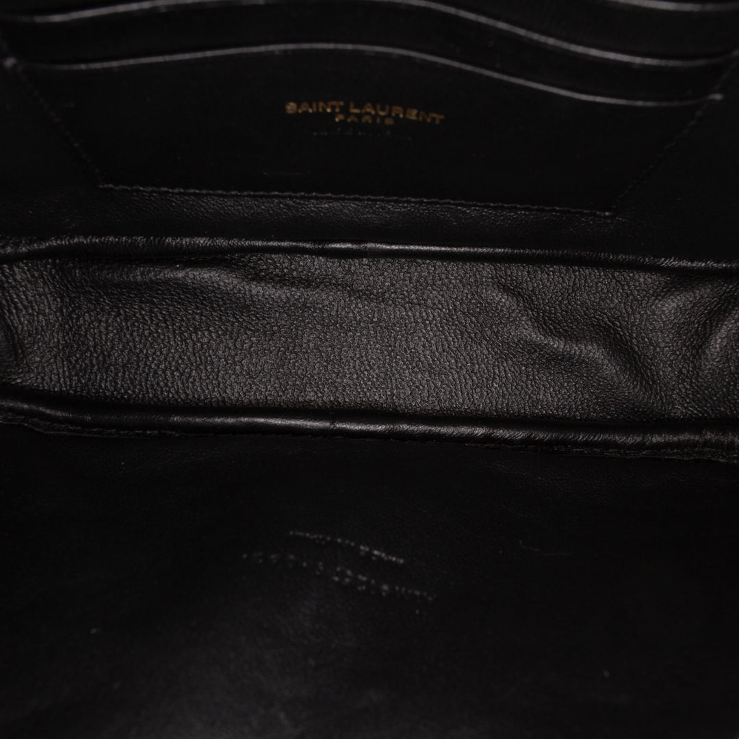 Saint Laurent Grain de Poudre Chevron Lou Sac caméra Mini Monogram Noir – vue 4 – GABY PARIS