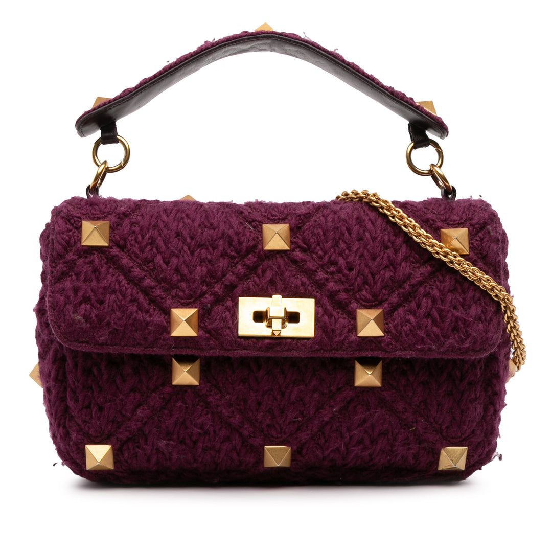 Valentino Large Knit Roman Stud Sac