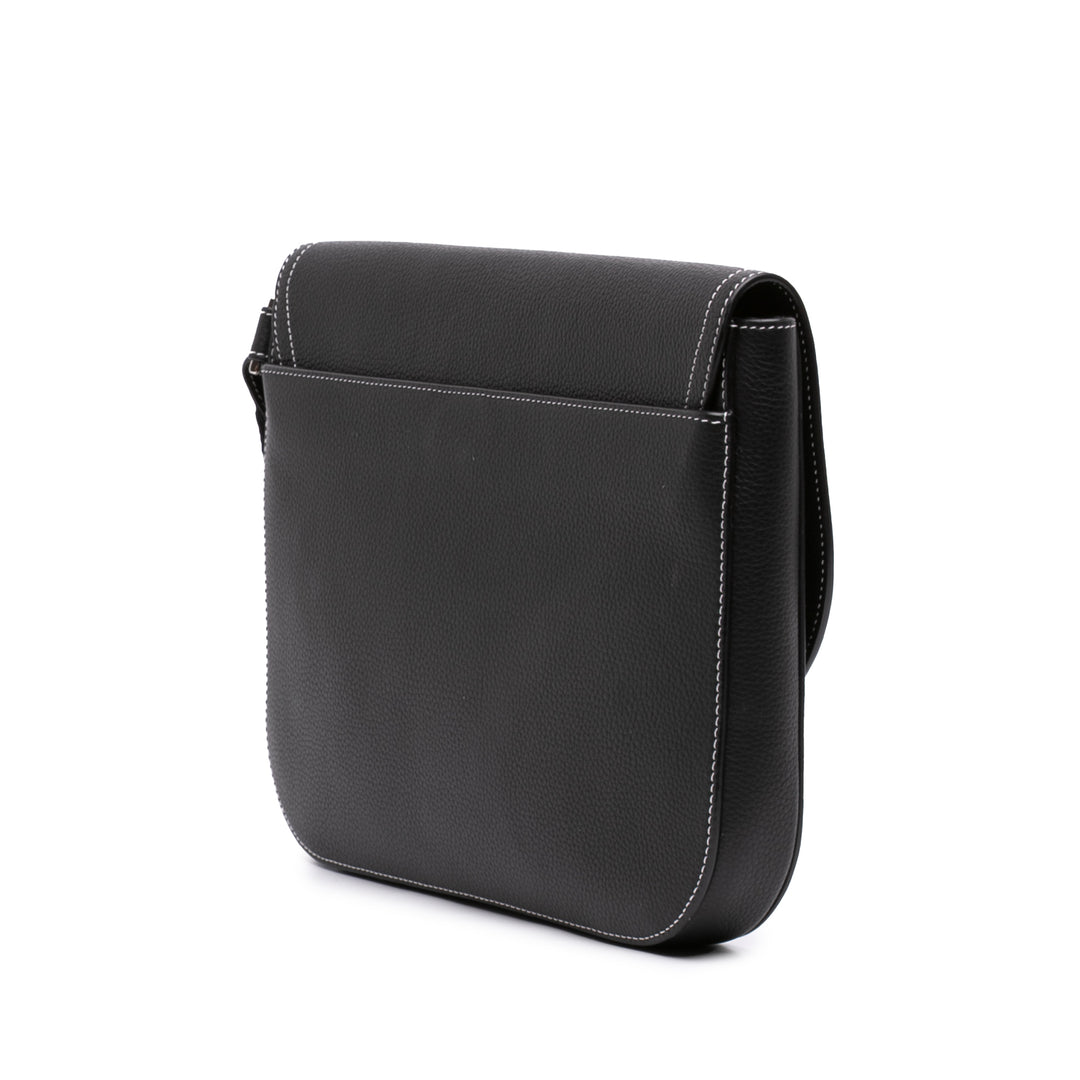Dior grainé Saddle Pochette with à rabat Moyen Cuir de veau grainé