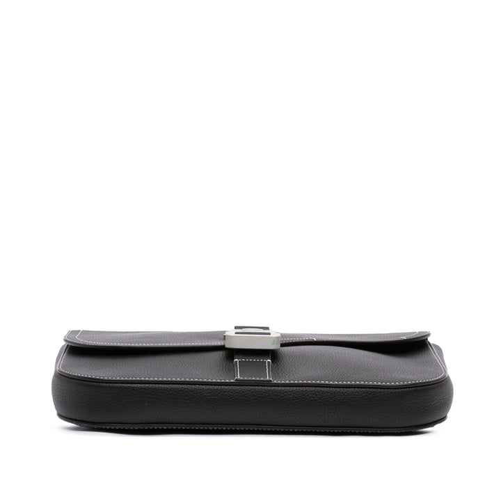 Dior grainé Saddle Pochette with à rabat Moyen Cuir de veau grainé