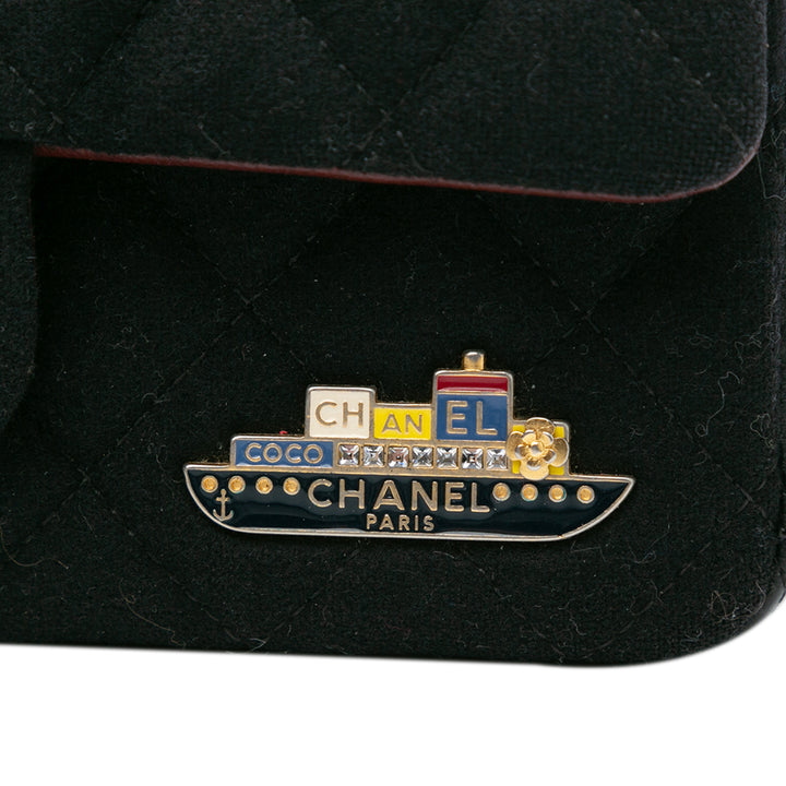Paris Hamburg Small Classic Jersey Coco Sailor Double Flap Black - Gaby Paris