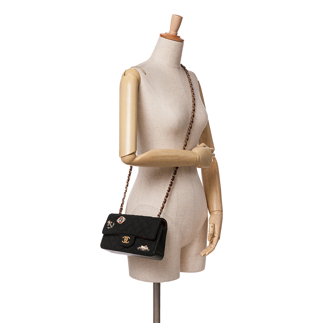 Paris Hamburg Small Classic Jersey Coco Sailor Double Flap Black - Gaby Paris