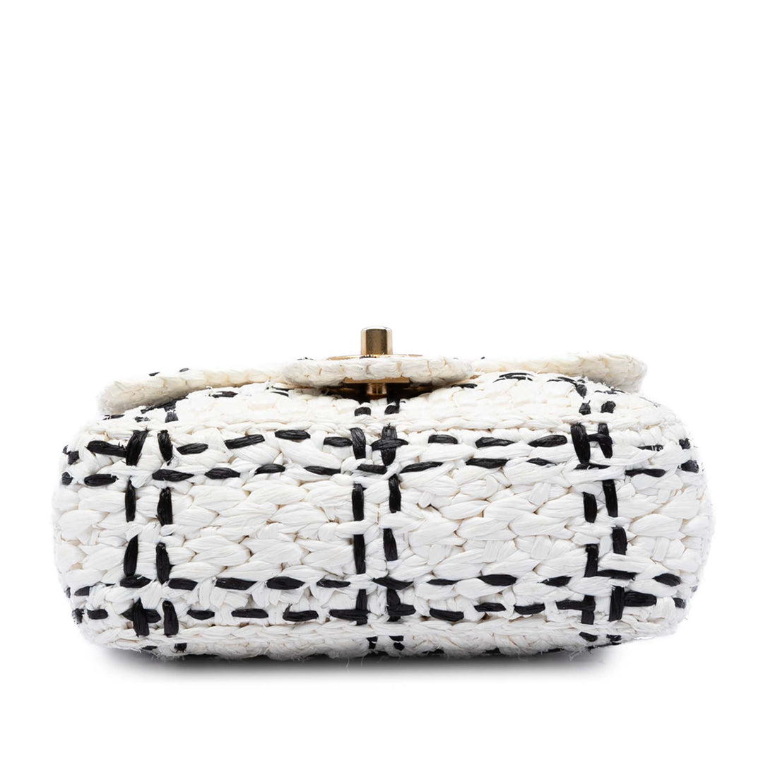 Chanel CC Mini Raffia Effect Tweed à rabat