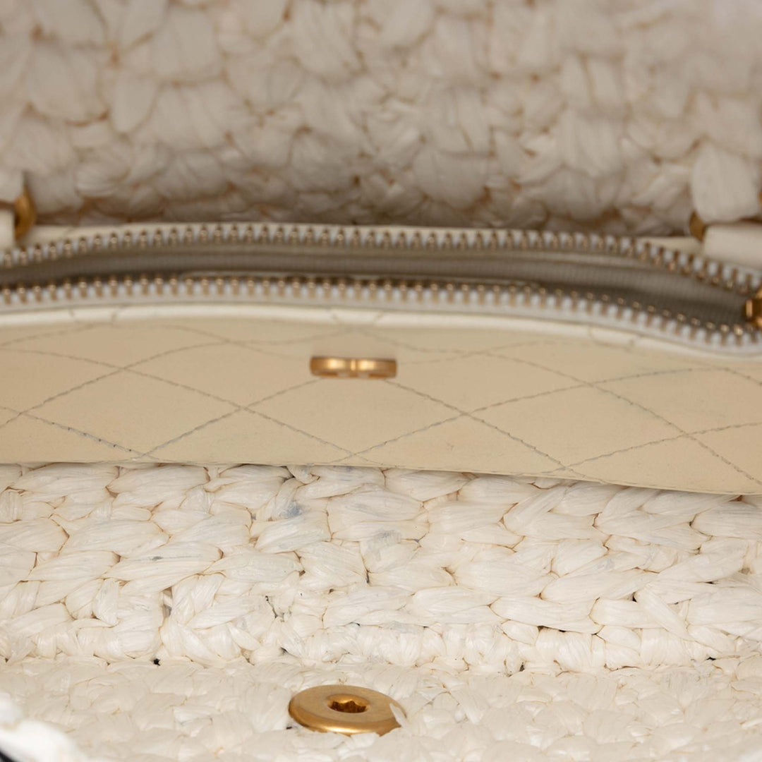 Chanel CC Mini Raffia Effect Tweed à rabat