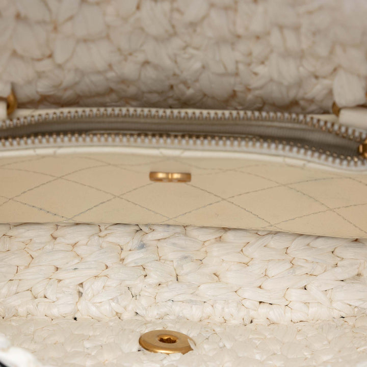 Chanel CC Mini Raffia Effect Tweed à rabat