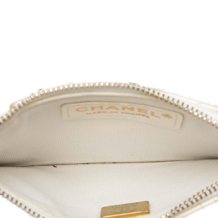 Chanel CC Mini Raffia Effect Tweed à rabat