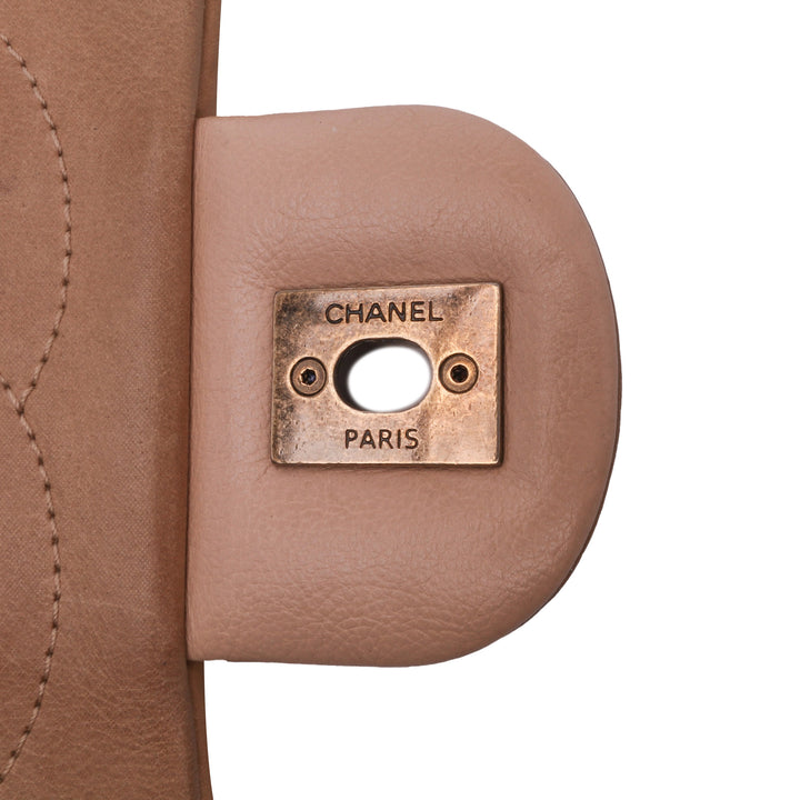 Medium Bicolor Calfskin Graphic Flap Brown - Gaby Paris