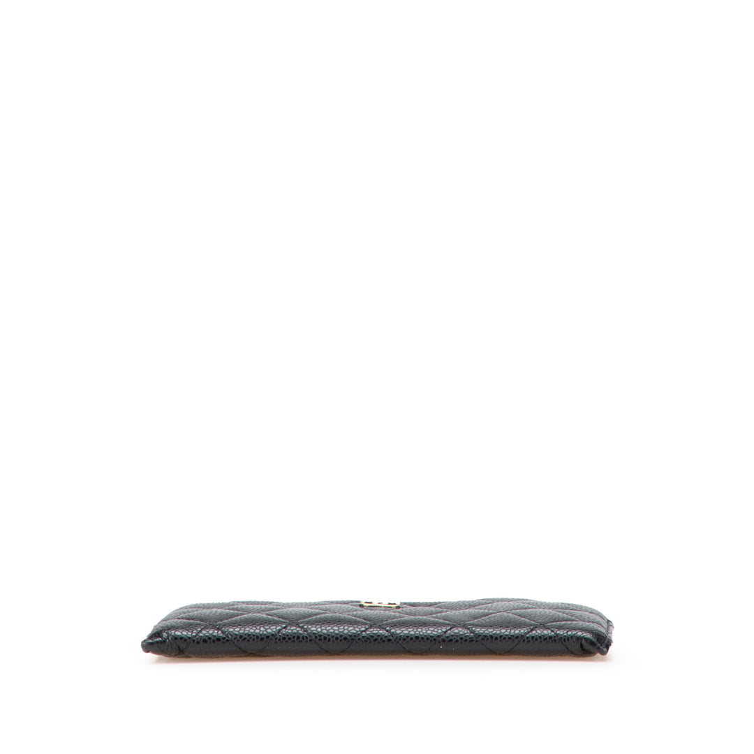 CC Quilted Caviar Classic Zip Pouch Black - Gaby Paris
