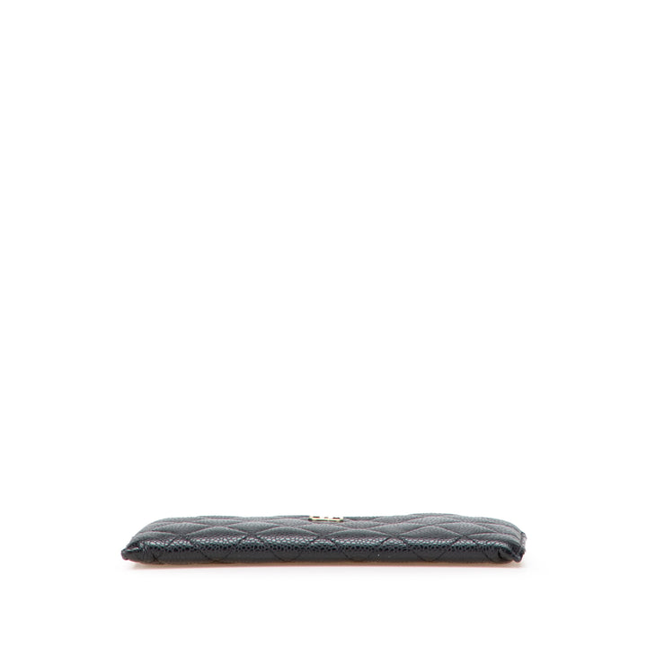 CC Quilted Caviar Classic Zip Pouch Black - Gaby Paris
