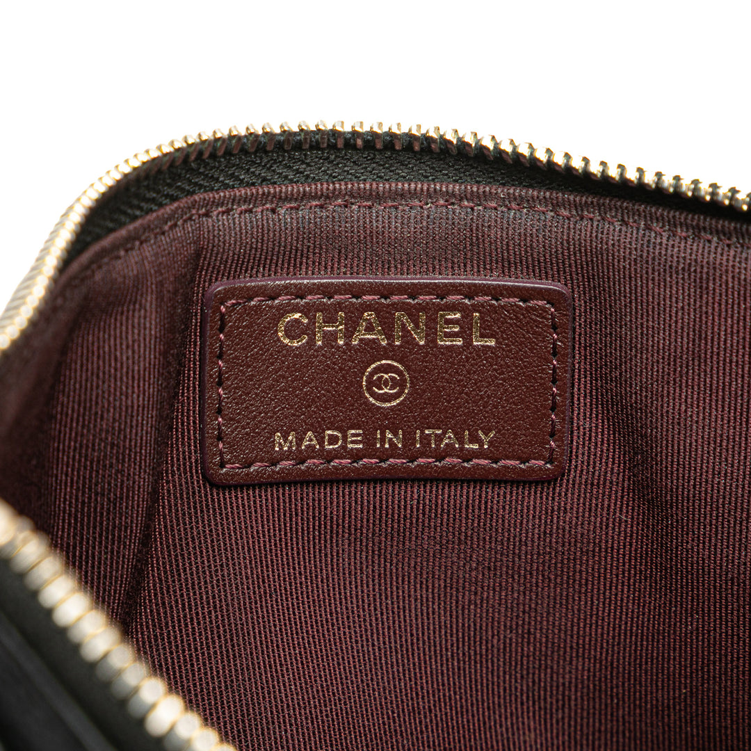 CC Quilted Caviar Classic Zip Pouch Black - Gaby Paris