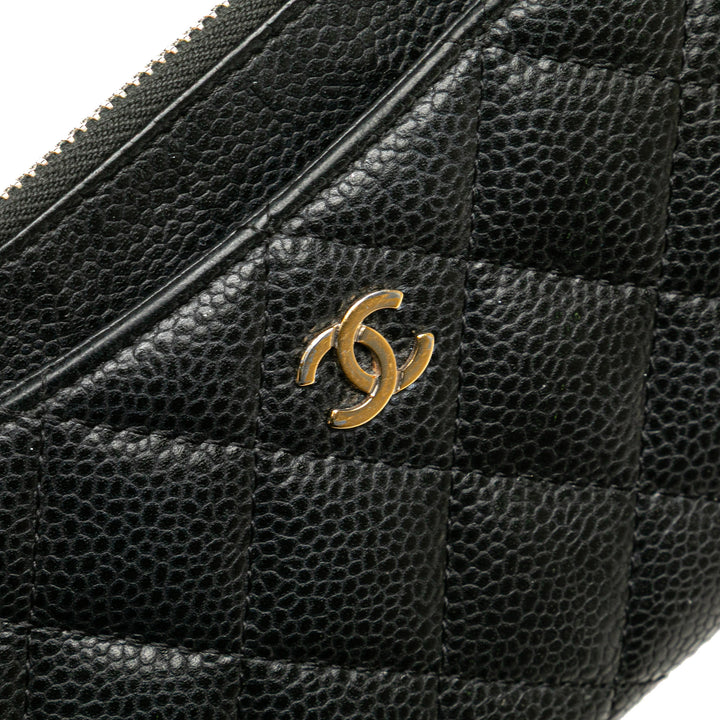CC Quilted Caviar Classic Zip Pouch Black - Gaby Paris