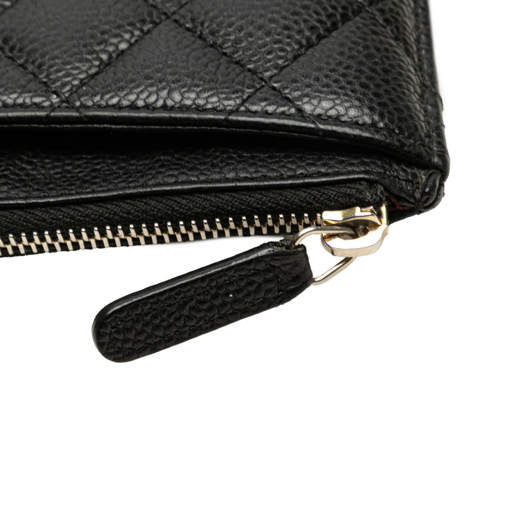 CC Quilted Caviar Classic Zip Pouch Black - Gaby Paris