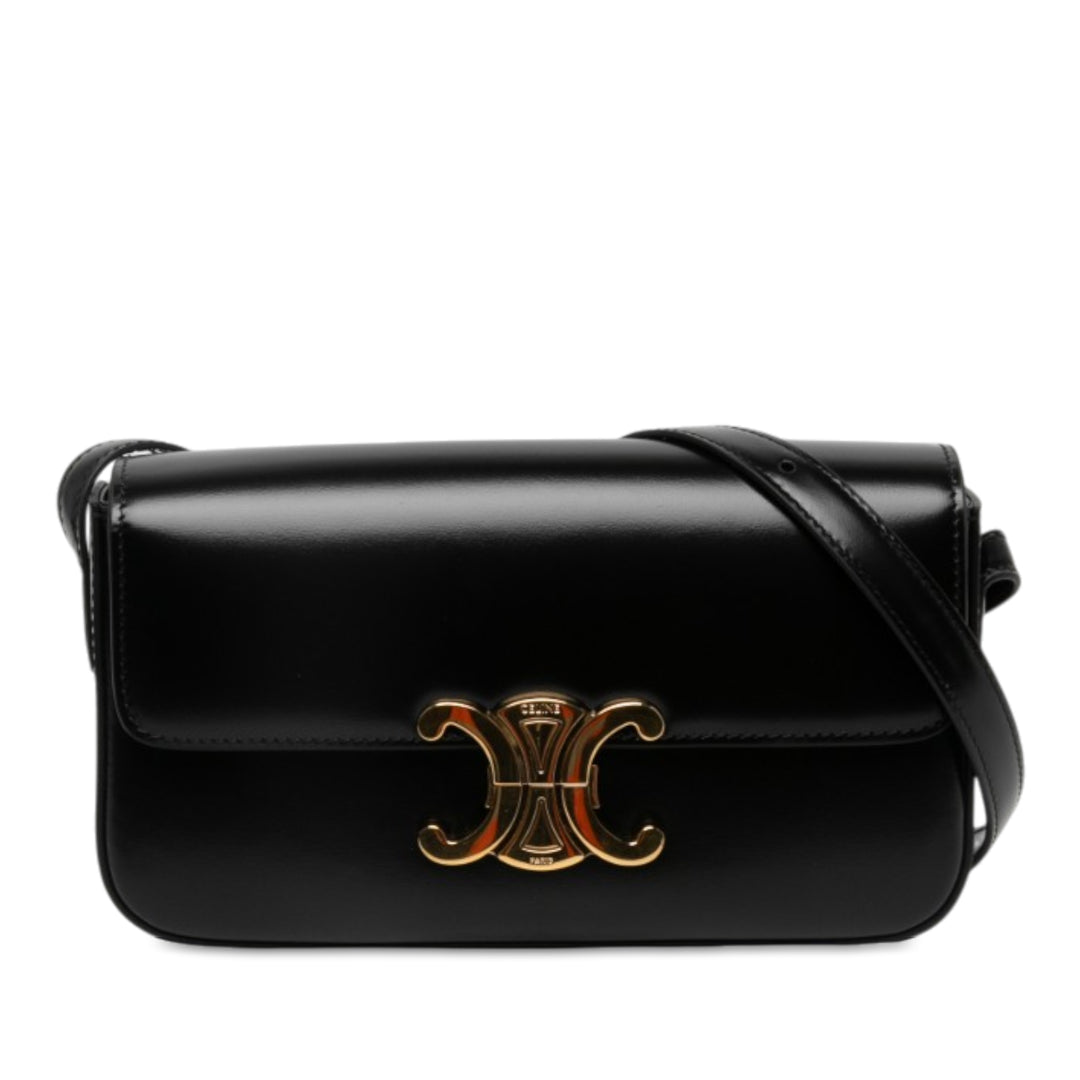Celine brillant Triomphe Claude Sac Cuir de veau Noir – vue principale – GABY PARIS