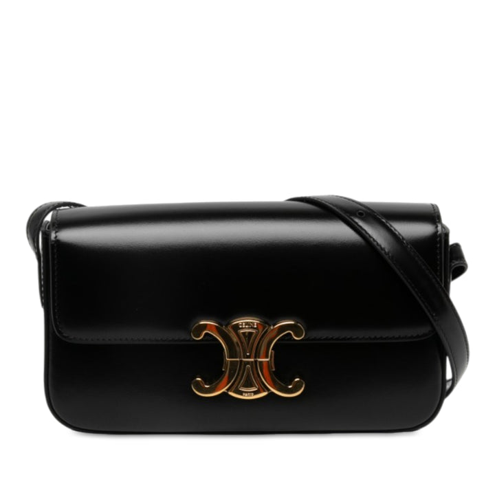 Celine brillant Triomphe Claude Sac Cuir de veau Noir – vue principale – GABY PARIS