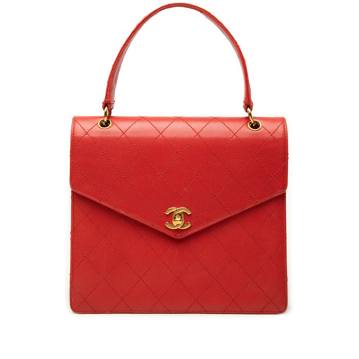 Chanel CC Matelassé Caviar Turnlock anse supérieure
