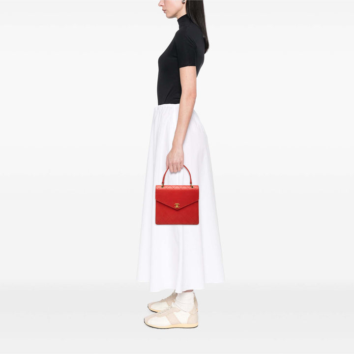 Chanel CC Matelassé Caviar Turnlock anse supérieure