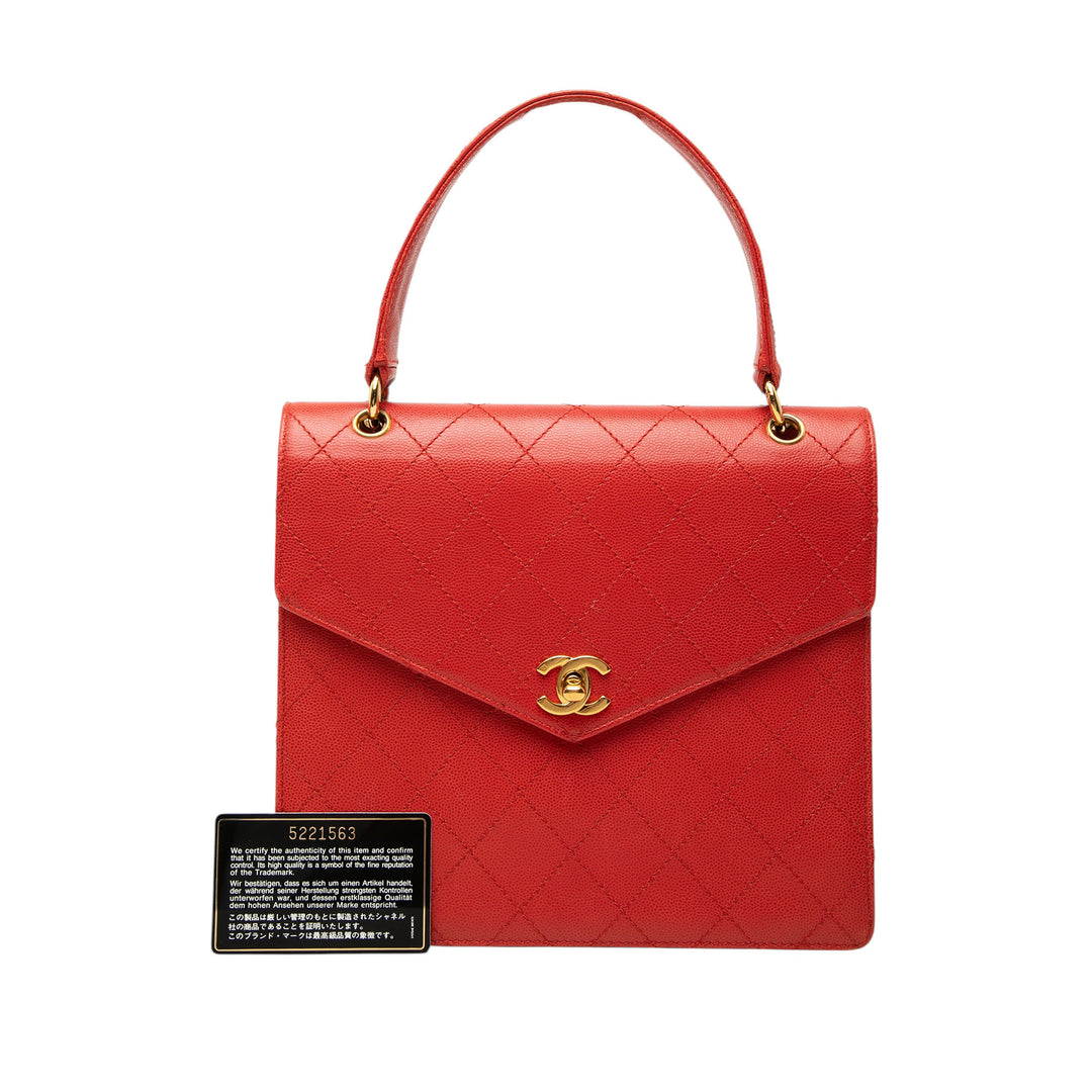 Chanel CC Matelassé Caviar Turnlock anse supérieure