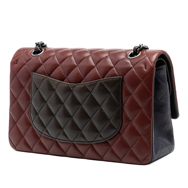 Chanel Medium Classic Tricolor Cuir d’agneau Double rabat
