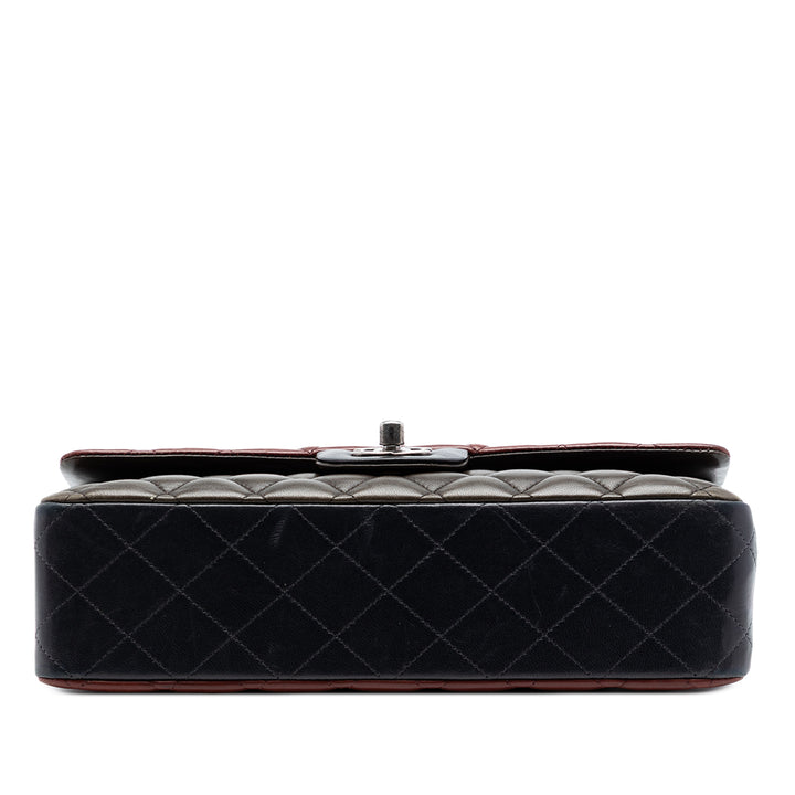 Chanel Medium Classic Tricolor Cuir d’agneau Double rabat