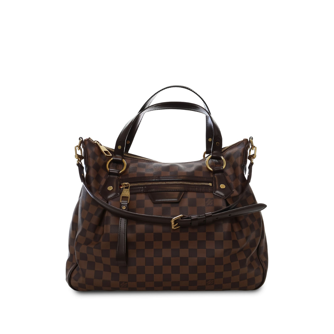 Louis Vuitton Sac à main Evora Damier Ébène MM Marron – vue principale – GABY PARIS