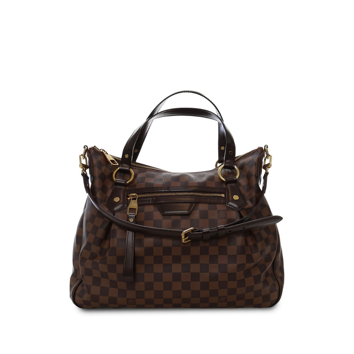 Louis Vuitton Sac à main Evora Damier Ébène MM Marron – vue principale – GABY PARIS