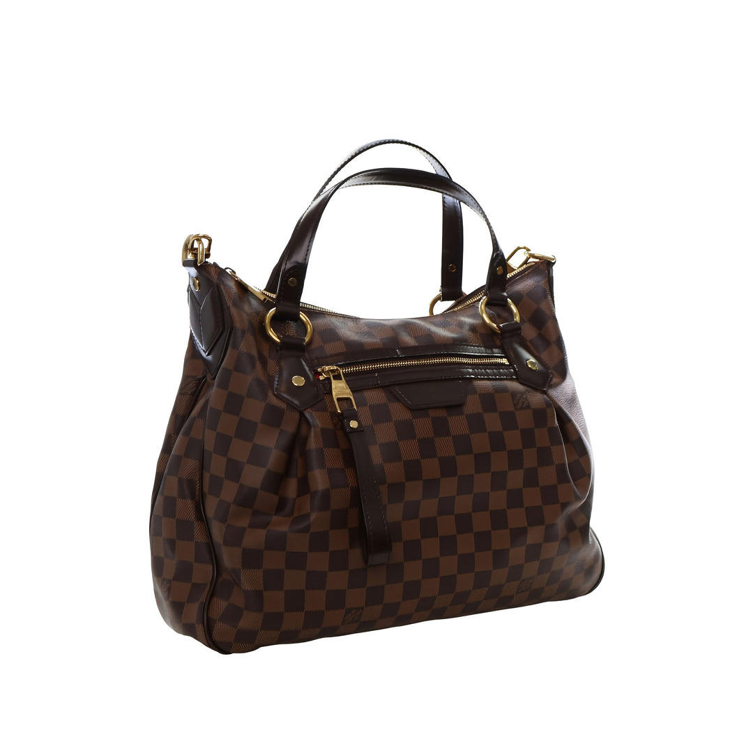 Louis Vuitton Sac à main Evora Damier Ébène MM Marron – vue 13 – GABY PARIS