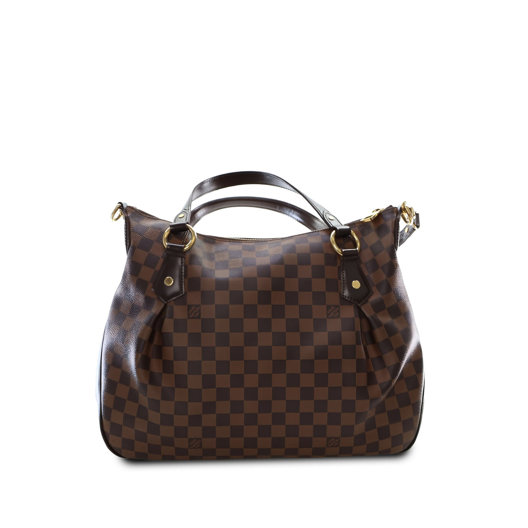 Louis Vuitton Sac à main Evora Damier Ébène MM Marron – vue 2 – GABY PARIS