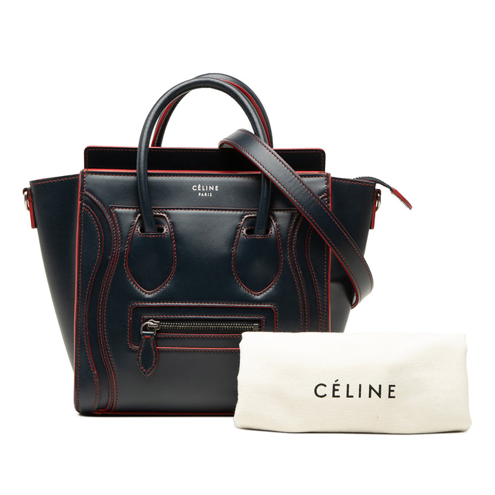 Celine Nano Bicolor Smooth Cuir de veau Luggage Cabas