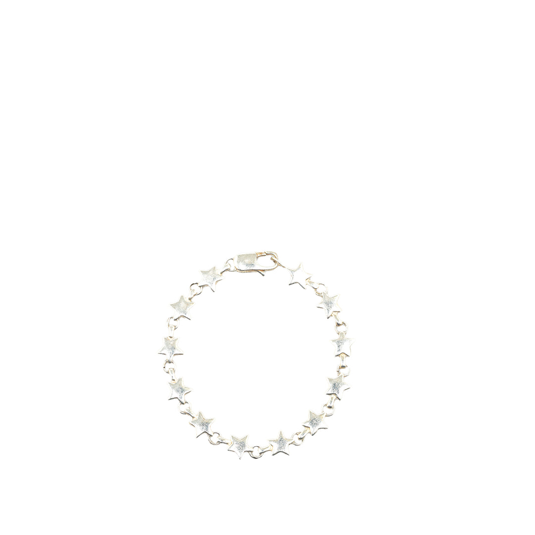 Sterling Silver Star Link Bracelet Silver - Gaby Paris