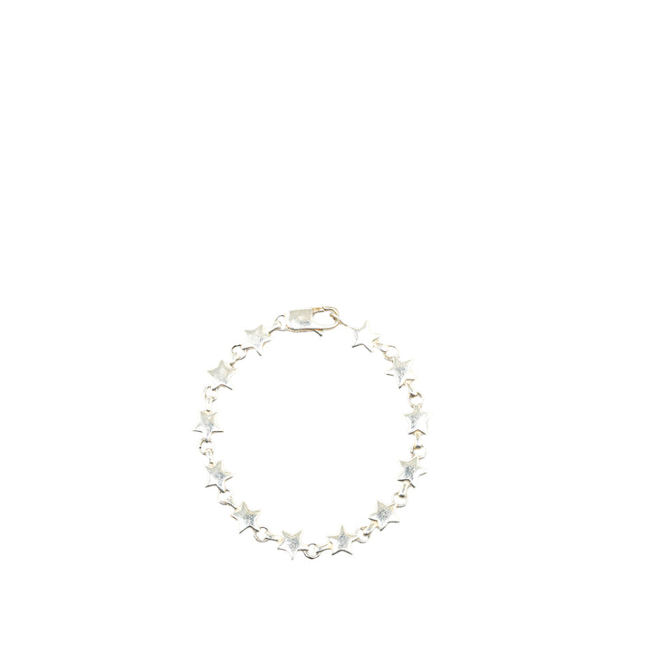 Sterling Silver Star Link Bracelet Silver - Gaby Paris