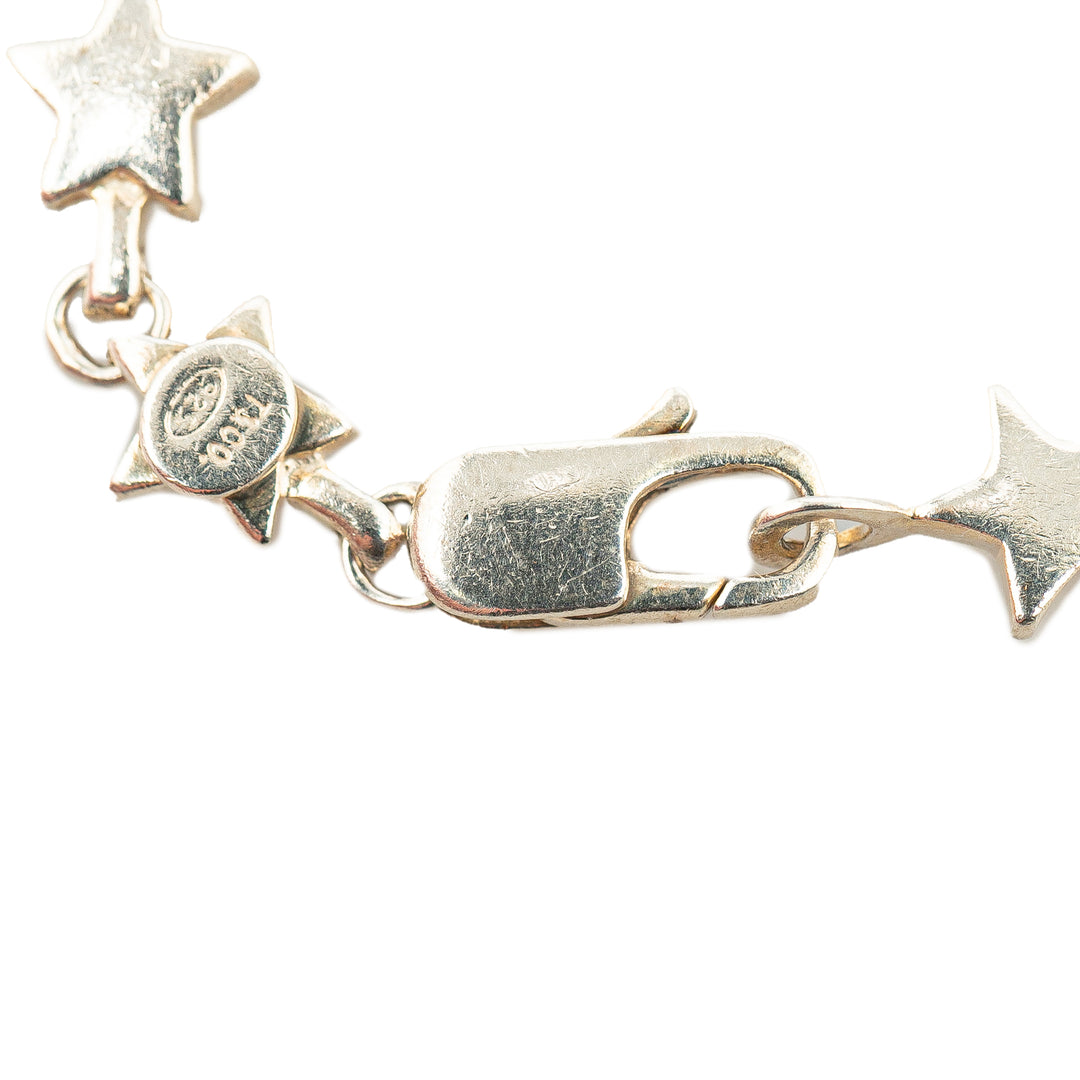 Sterling Silver Star Link Bracelet Silver - Gaby Paris