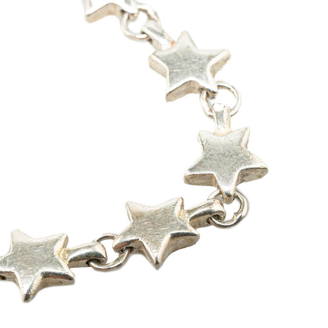 Sterling Silver Star Link Bracelet Silver - Gaby Paris