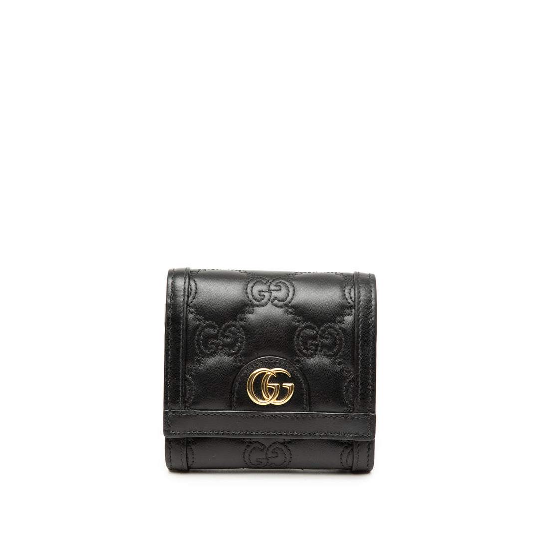 Gucci GG Matelasse Cuir de veau Card Étui Portefeuille