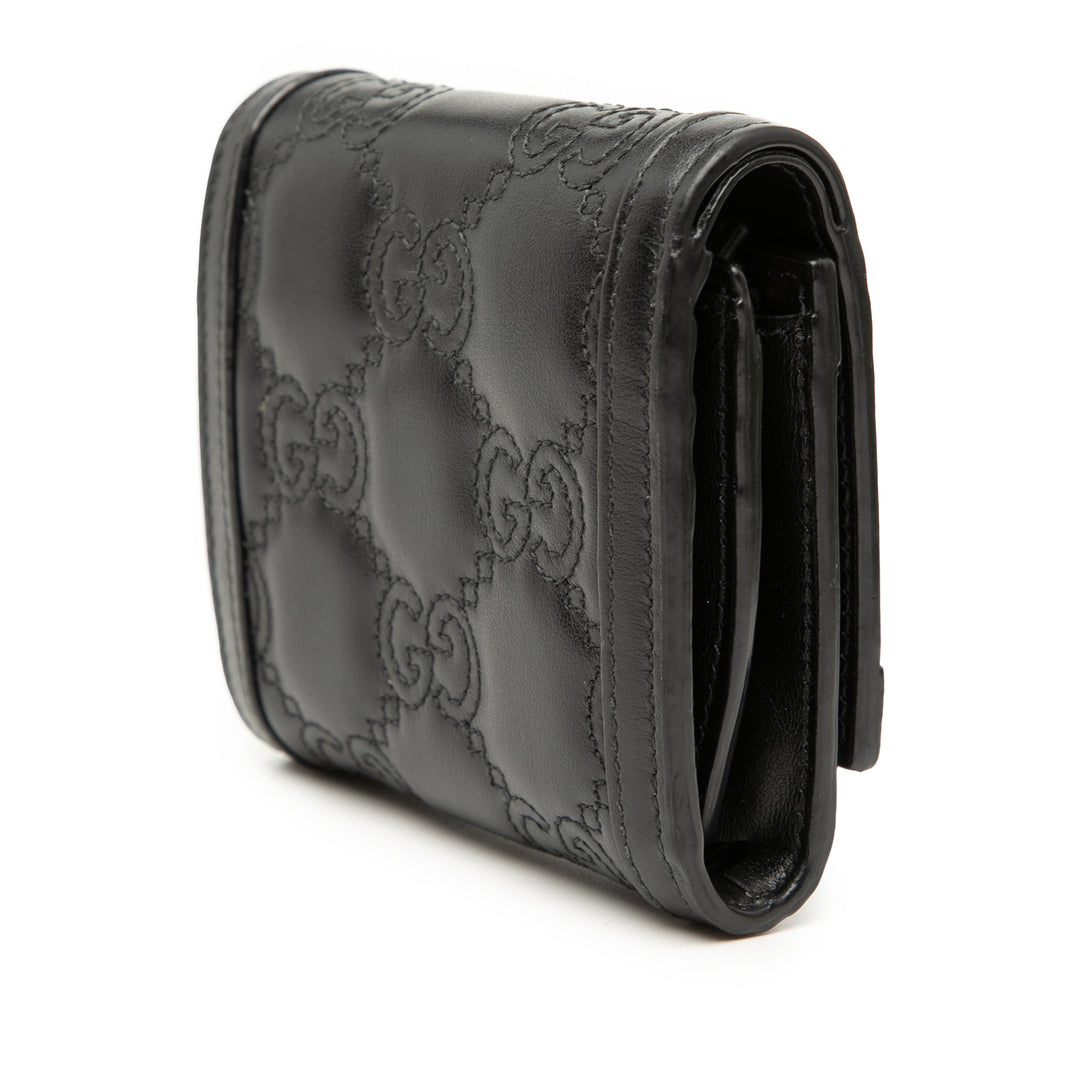 Gucci GG Matelasse Cuir de veau Card Étui Portefeuille