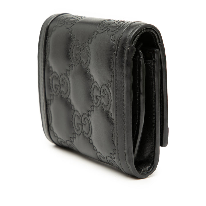 Gucci GG Matelasse Cuir de veau Card Étui Portefeuille