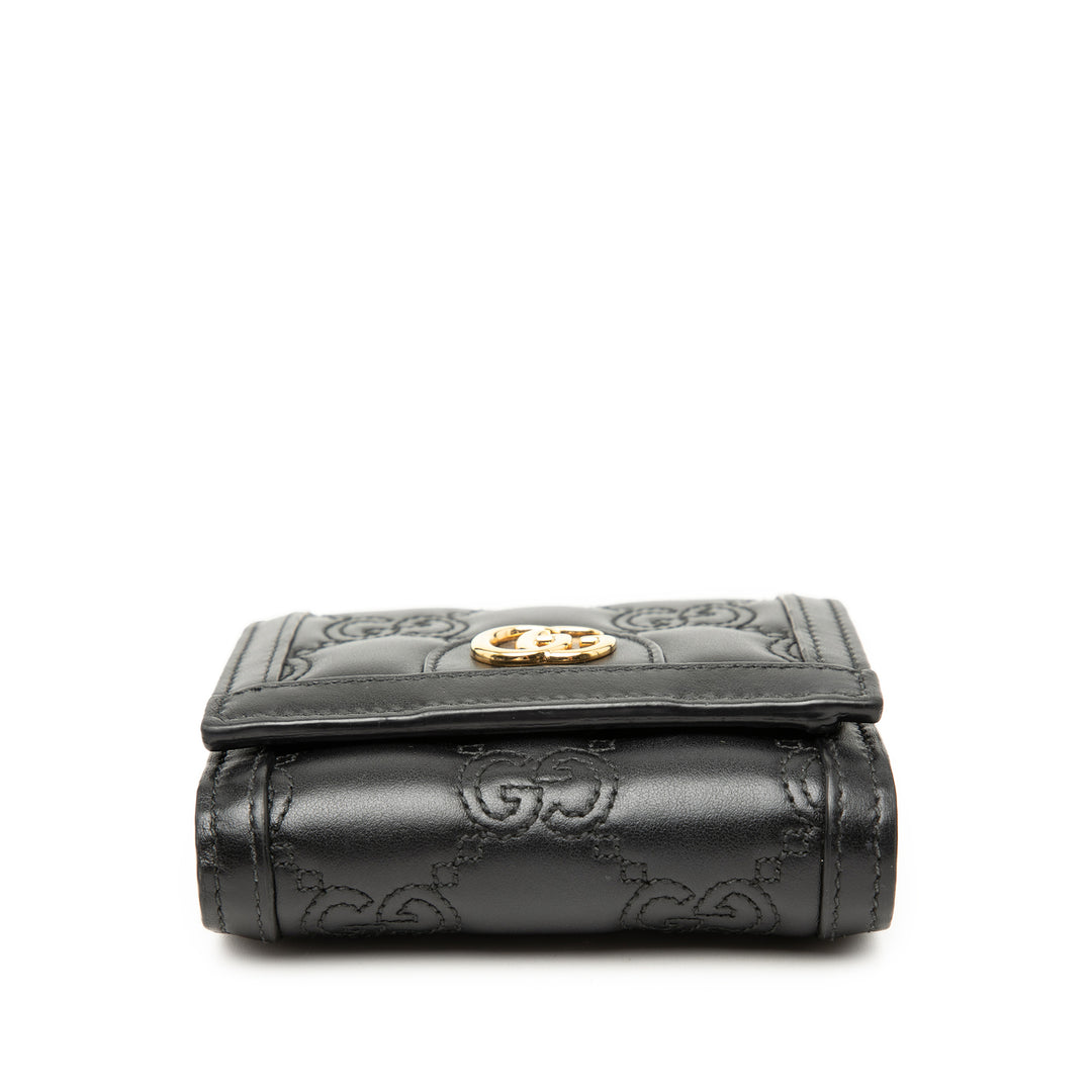 Gucci GG Matelasse Cuir de veau Card Étui Portefeuille