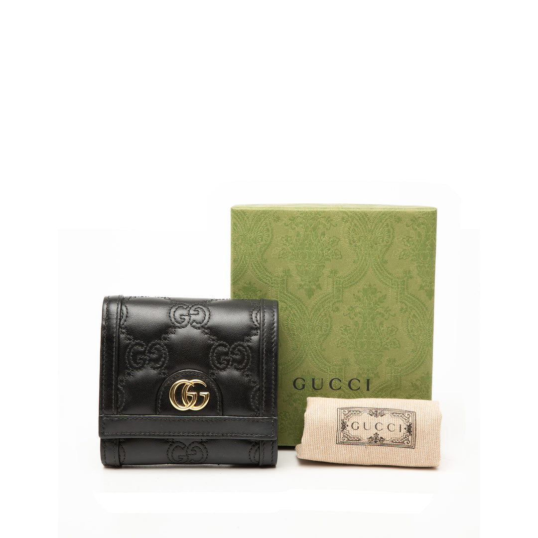 Gucci GG Matelasse Cuir de veau Card Étui Portefeuille