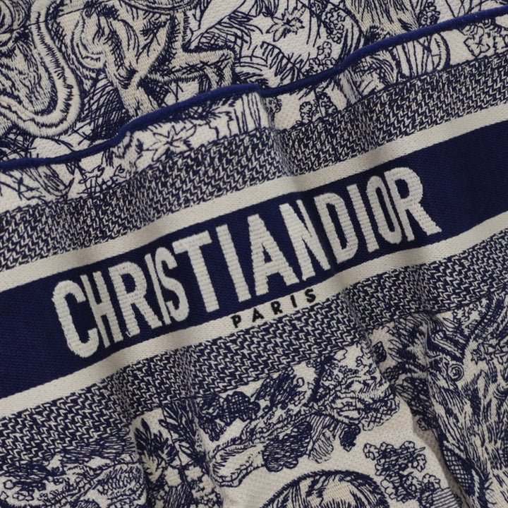 Canvas Embroidered Toile De Jouy Catherine Tote Blue - Gaby Paris