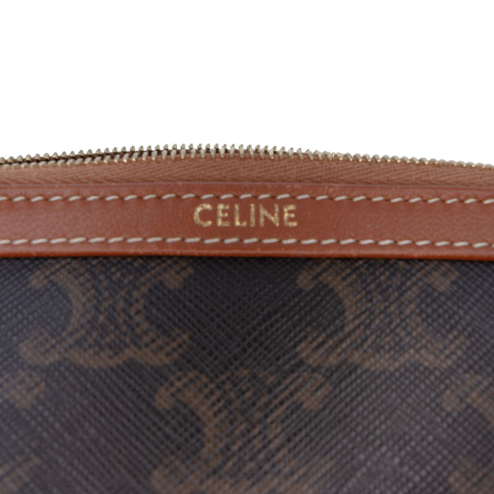 Celine Triomphe Pochette avec chaîne Triomphe enduite Marron – vue 5 – GABY PARIS