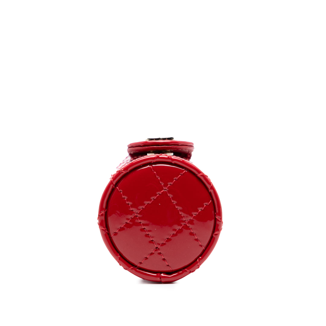 Chanel CC Matelassé Cuir verni Lipstick Étui