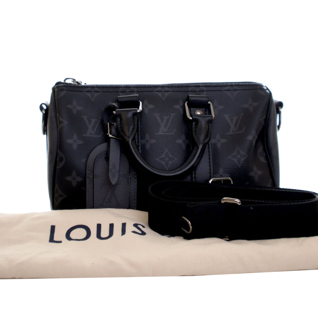 Reverse Keepall Bandouliere 25 Monogram Eclipse Noir