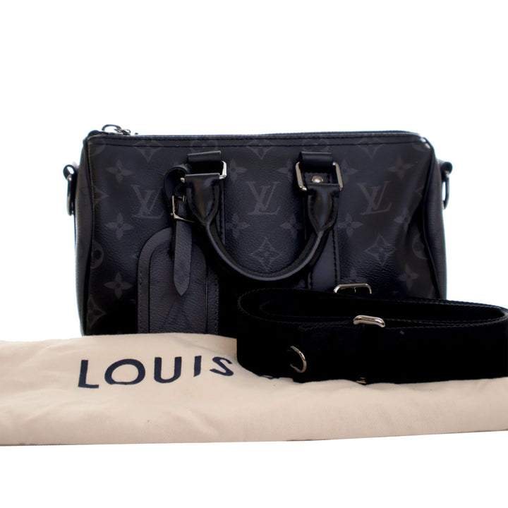 Reverse Keepall Bandouliere 25 Monogram Eclipse Noir