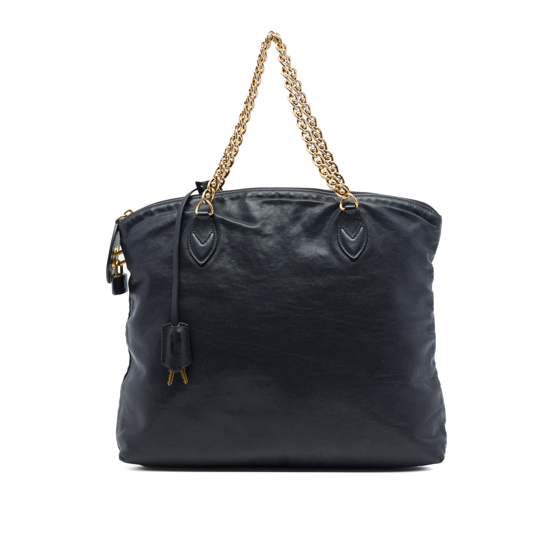 Louis Vuitton Édition limitée Boudoir Lockit Sac à chaîne Cuir de veau Noir – vue principale – GABY PARIS