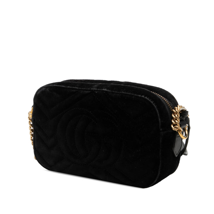 Gucci Mini GG Marmont Cristal Embellished Matelasse Velours Sac porté croisé