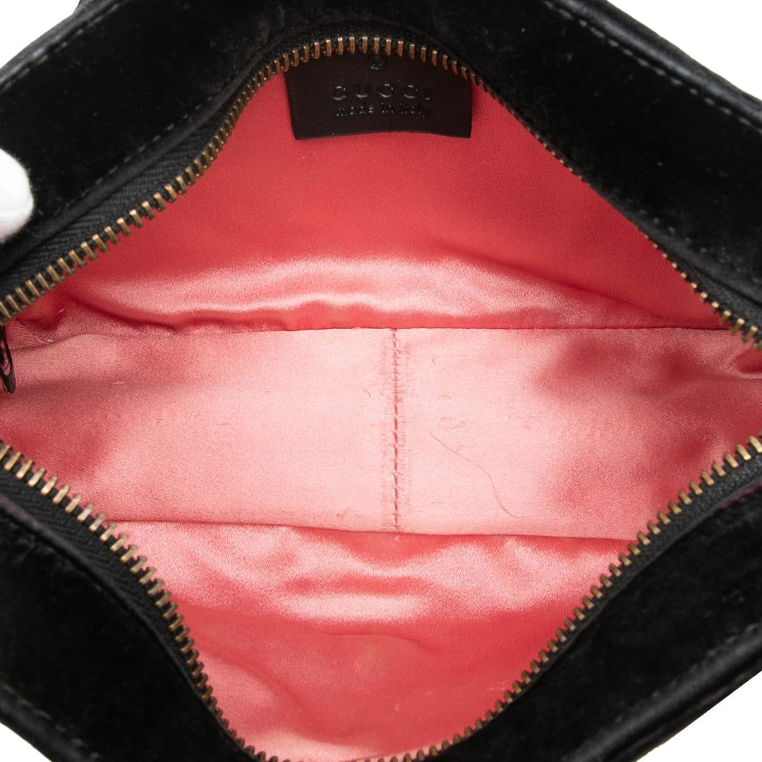 Gucci Mini GG Marmont Cristal Embellished Matelasse Velours Sac porté croisé