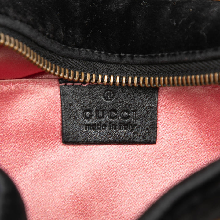 Gucci Mini GG Marmont Cristal Embellished Matelasse Velours Sac porté croisé